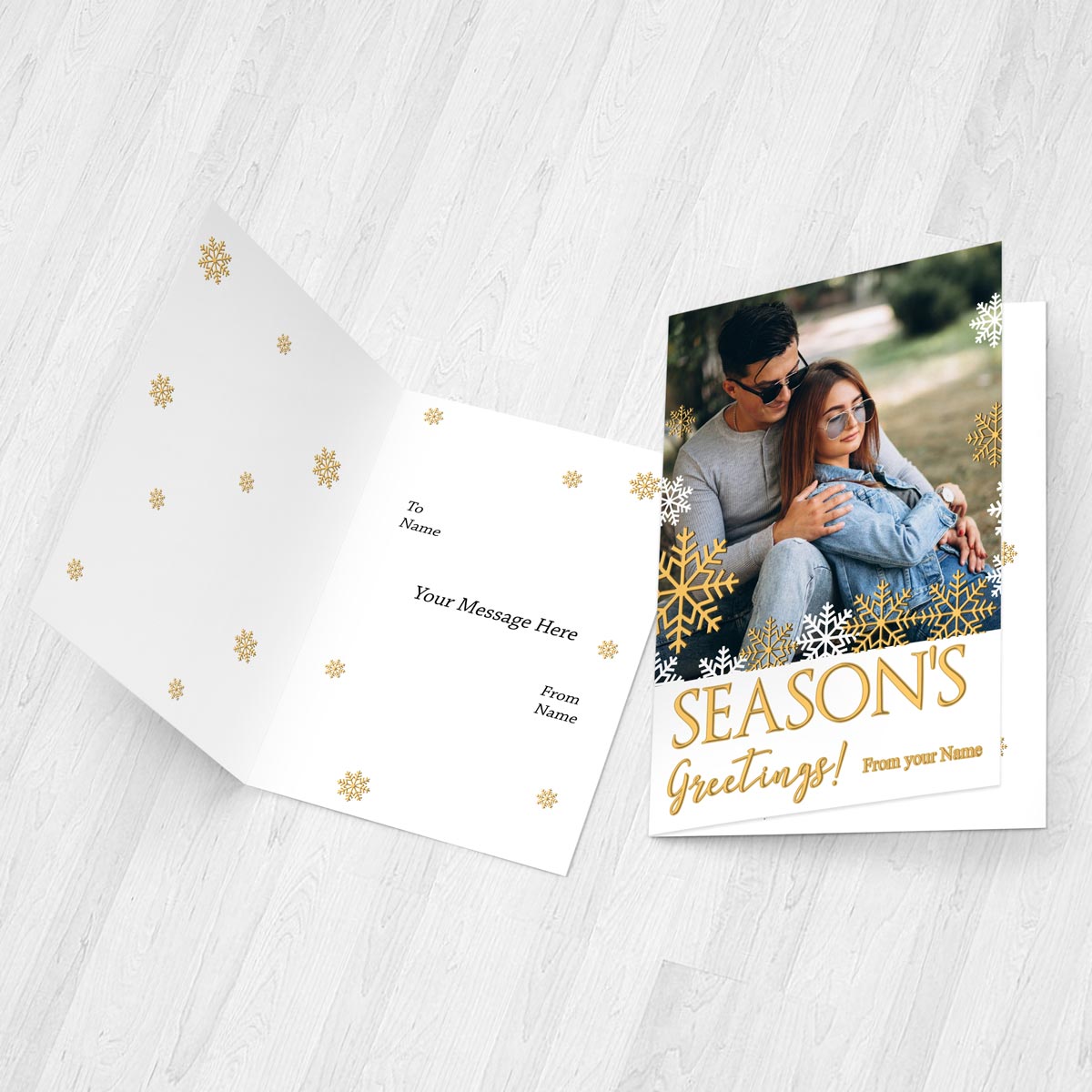 Personalized Season's Greetings Card With Name Gift for Merry Christmas