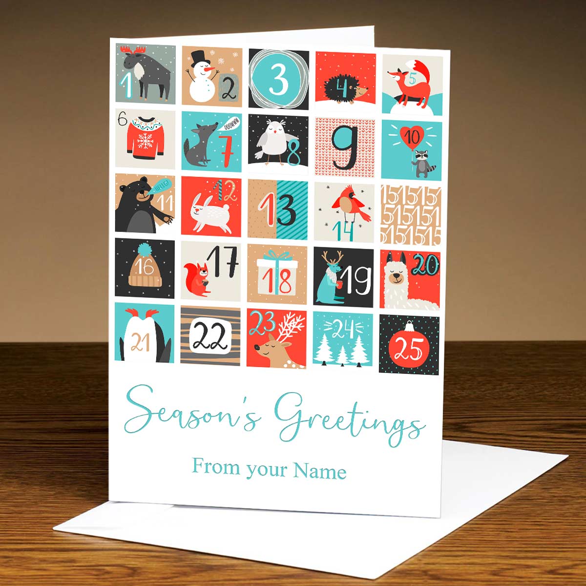 Personalized Countdown Greetings Card With Name Gift for Merry Christmas