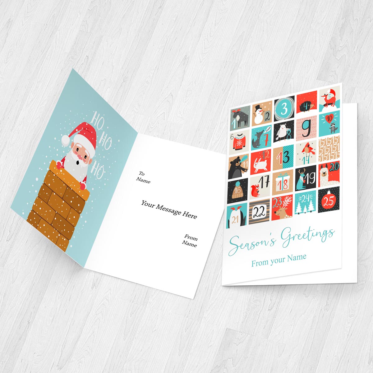 Personalized Countdown Greetings Card With Name Gift for Merry Christmas