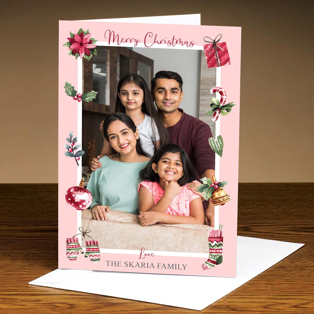 Personalized Photo Greeting Card for Merry Christmas Wishing Gift