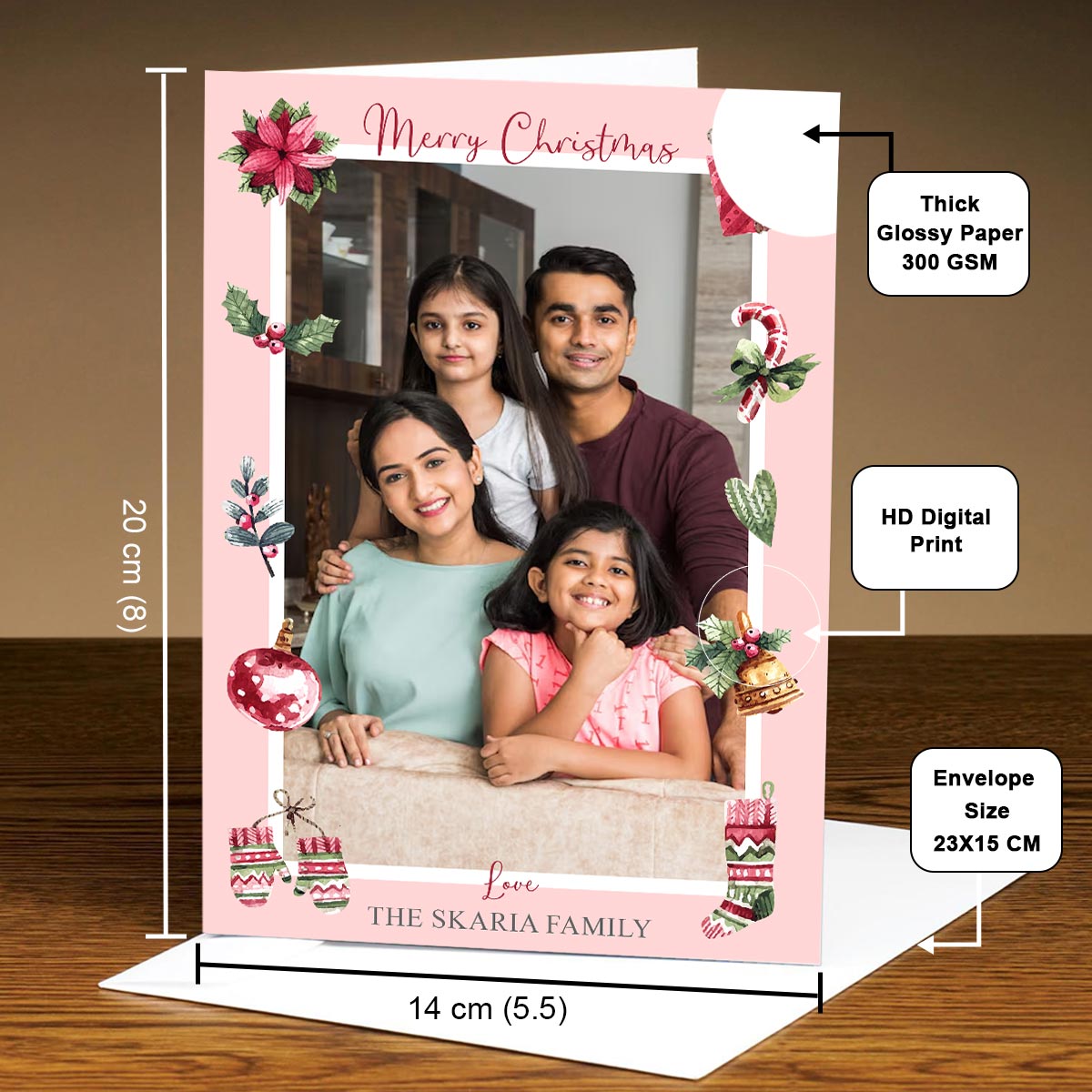 Personalized Photo Greeting Card for Merry Christmas Wishing Gift