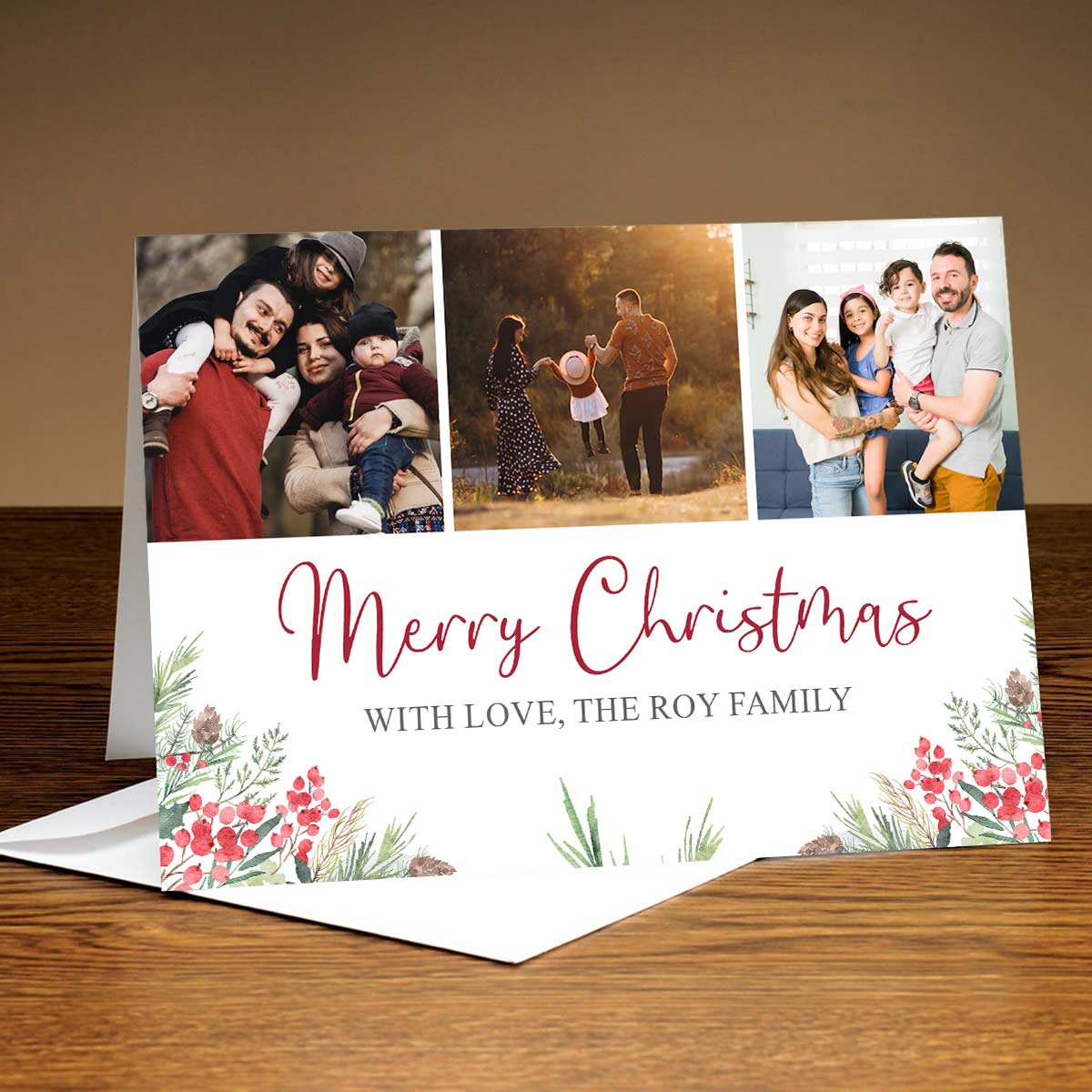 Personalized Photo Greeting Card Gift for Merry Christmas Wishing