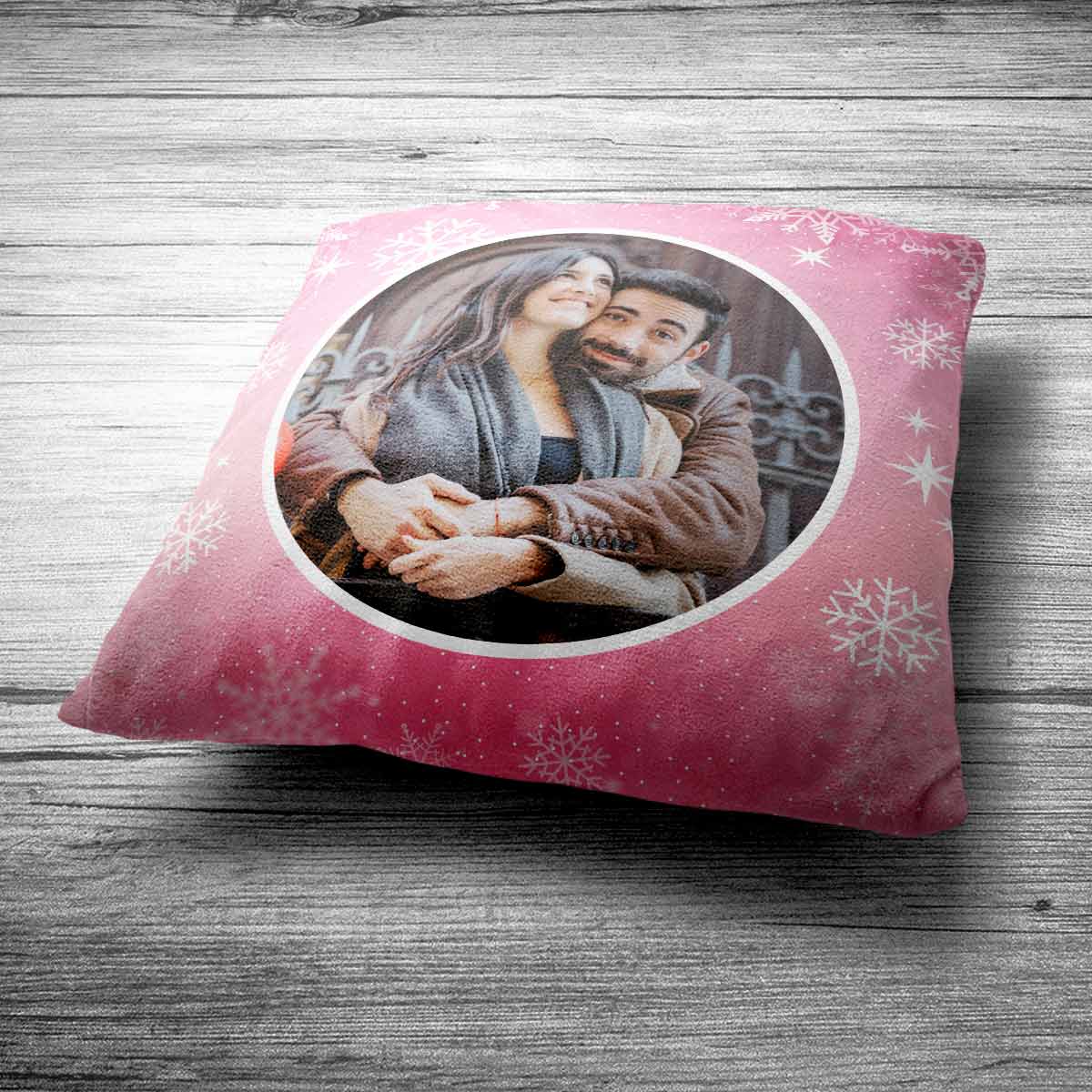 Personalized Photo Merry Christmas Cushion for Couple