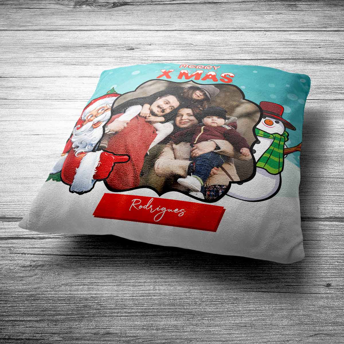 Personalized Merry X-Mas Cushion for Christmas