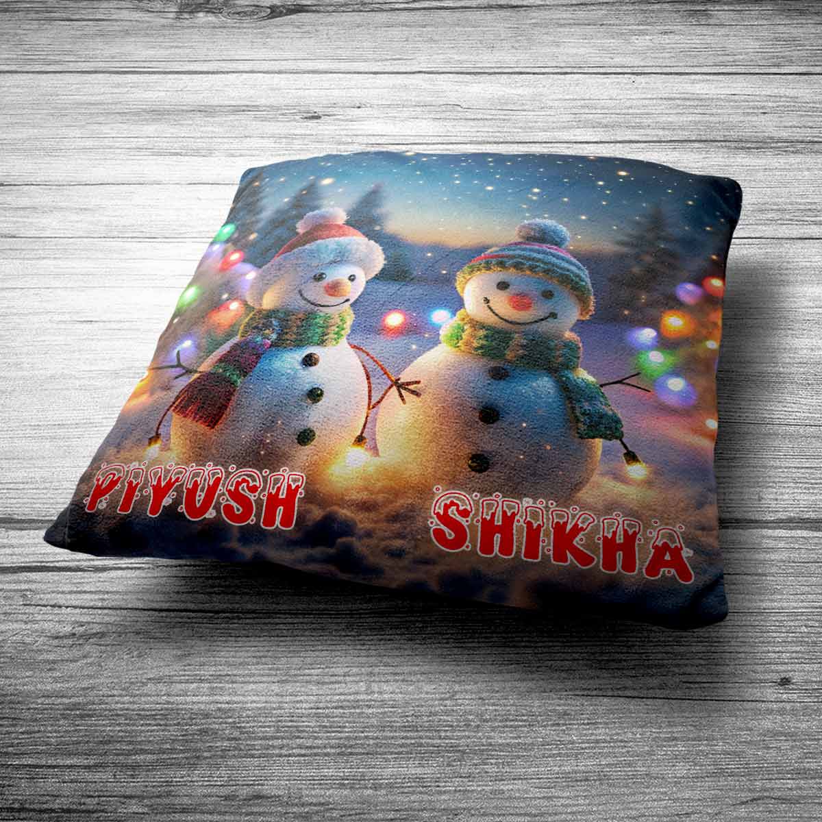 Customized Name Printed Cushion for Merry Christmas