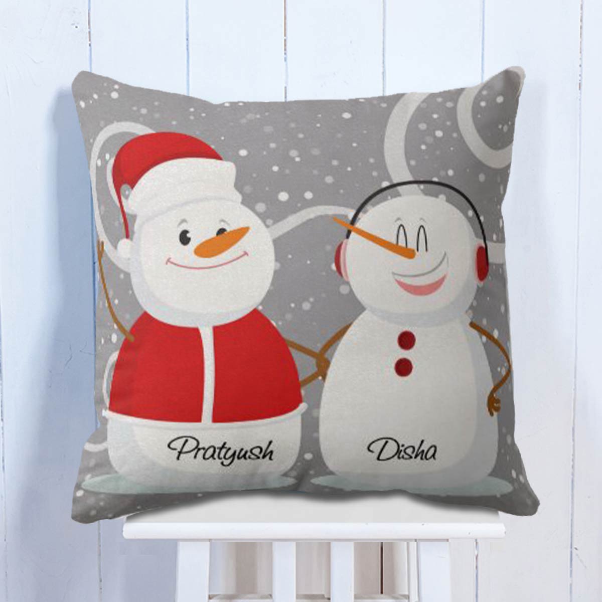 Personalized Santa and Child Cushion for Merry Christmas