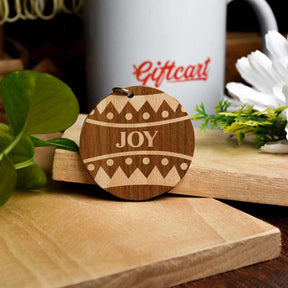 Engraved Joy Wooden Keychain