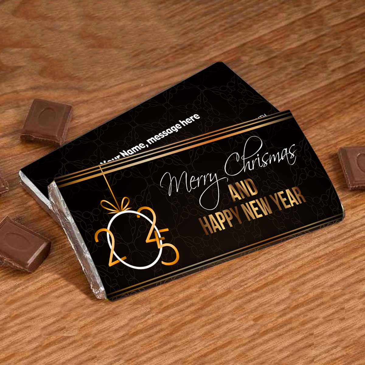 Christmas & Happy New Year Wishes Chocobar For Friends, Bf, Gf, Bff