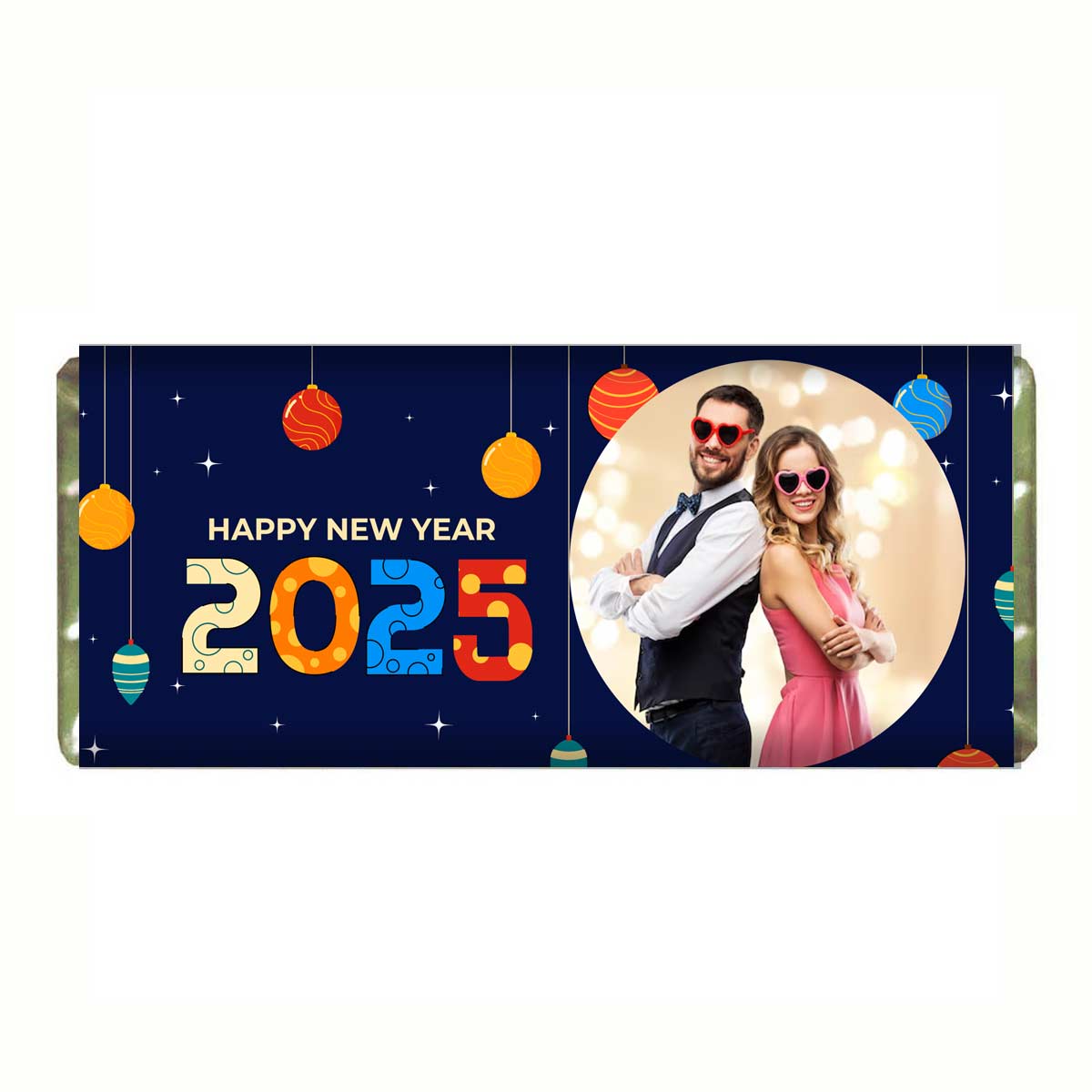 Personalized Happy New Year 2025 Photo Chocobar For Friends, Bf, Gf, Bff