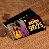 Customized Happy New Year 2025 Photo Chocobar For Friends, Bf, Gf, Bff