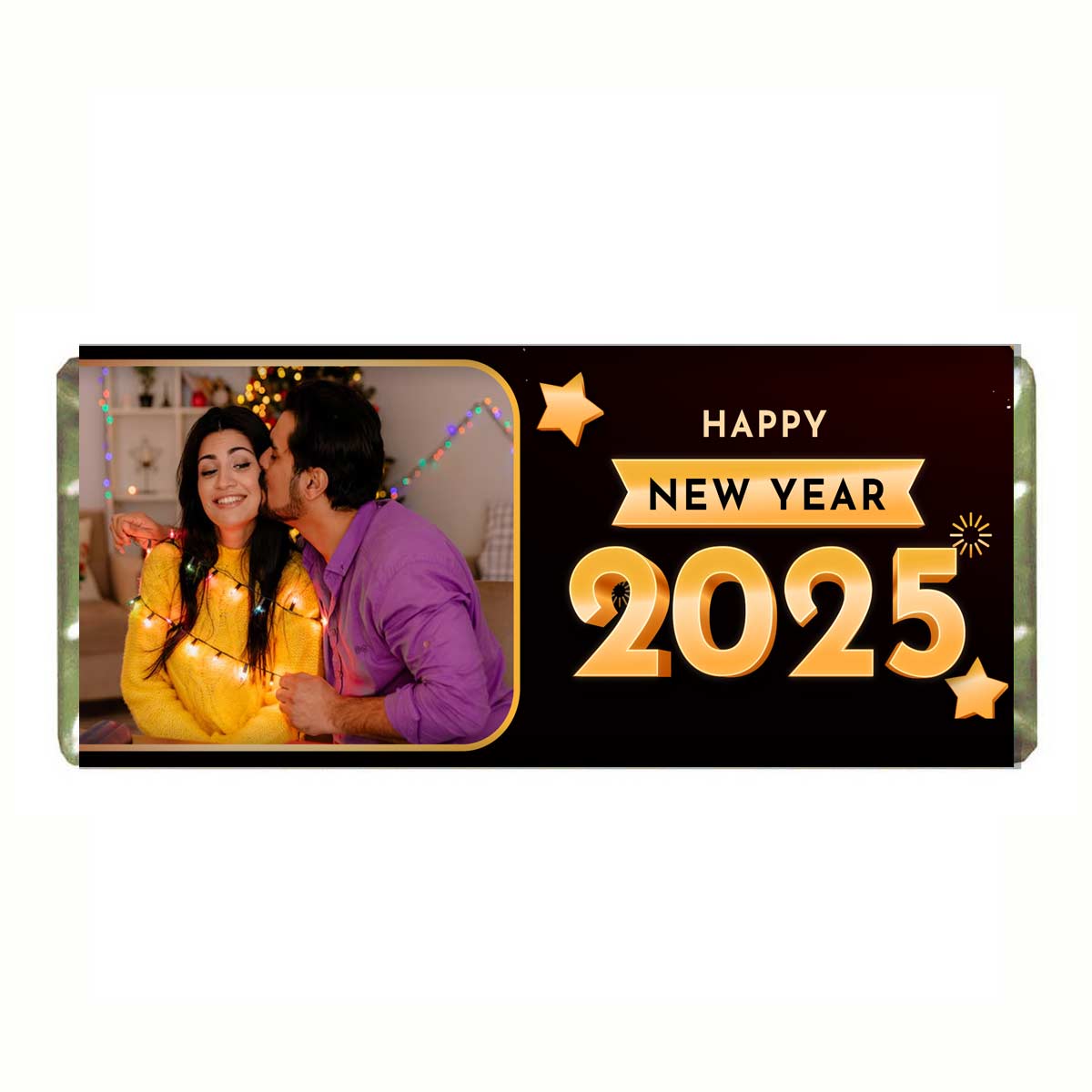 Customized Happy New Year 2025 Photo Chocobar For Friends, Bf, Gf, Bff