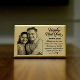 Personalized New Year Wooden  Engraved Photo Frame for Mom & Dad