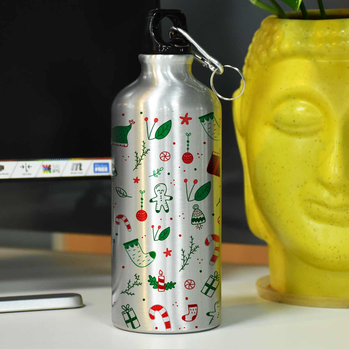 It's The Time To Be Jolly Printed Sipper Bottle for Merry Christmas