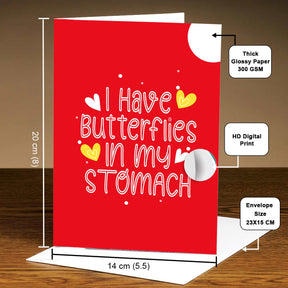 I Have Butterflies In My Stomach Greeting Card for Couple