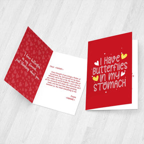 I Have Butterflies In My Stomach Greeting Card for Couple