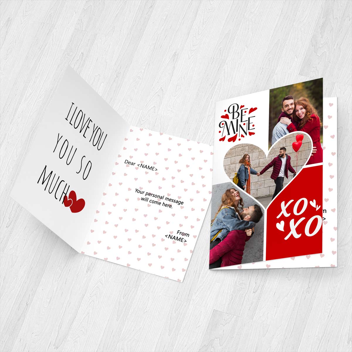 Customized Be Mine Greeting Card for Couple