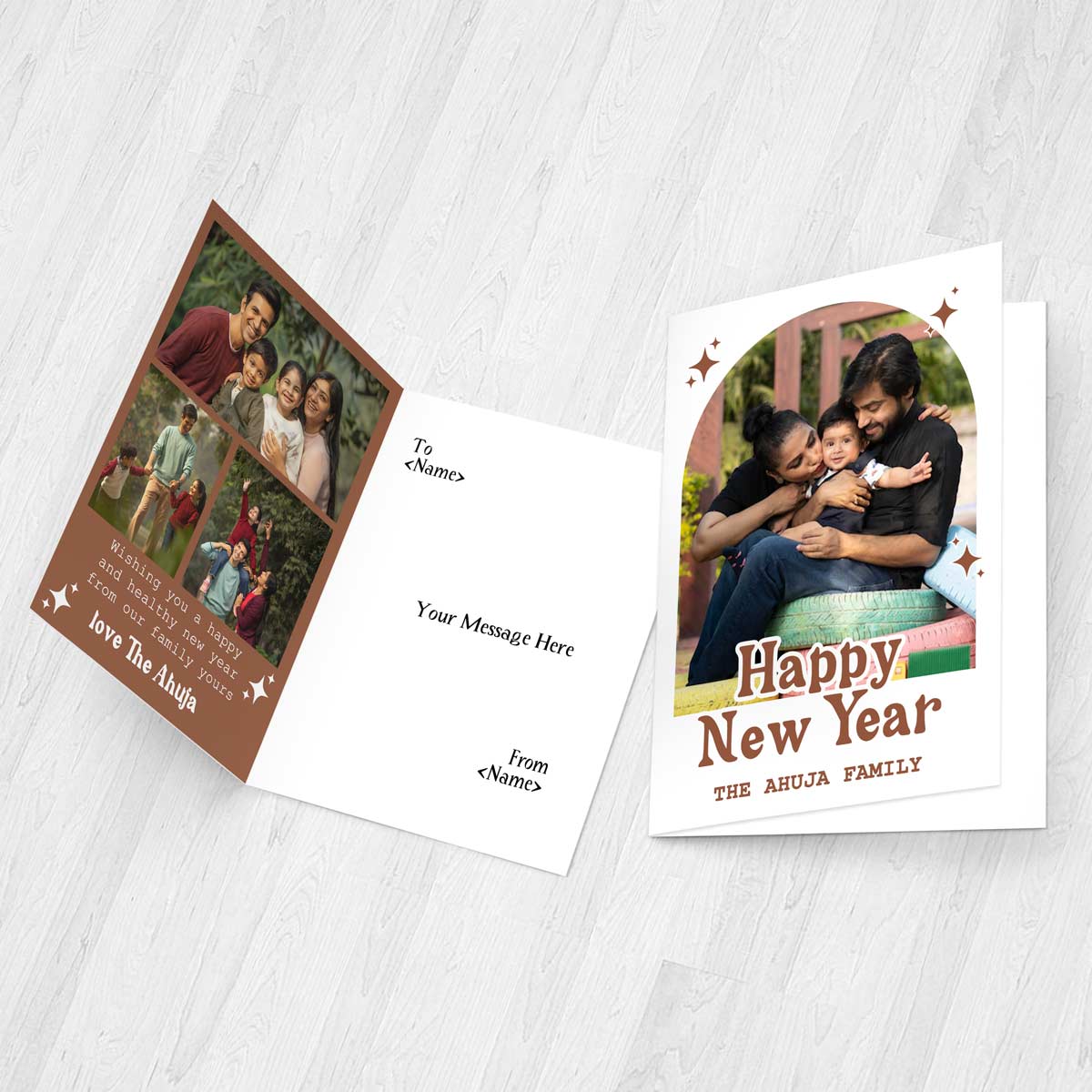 Customized Happy New Year Greeting Card for Family & Friends