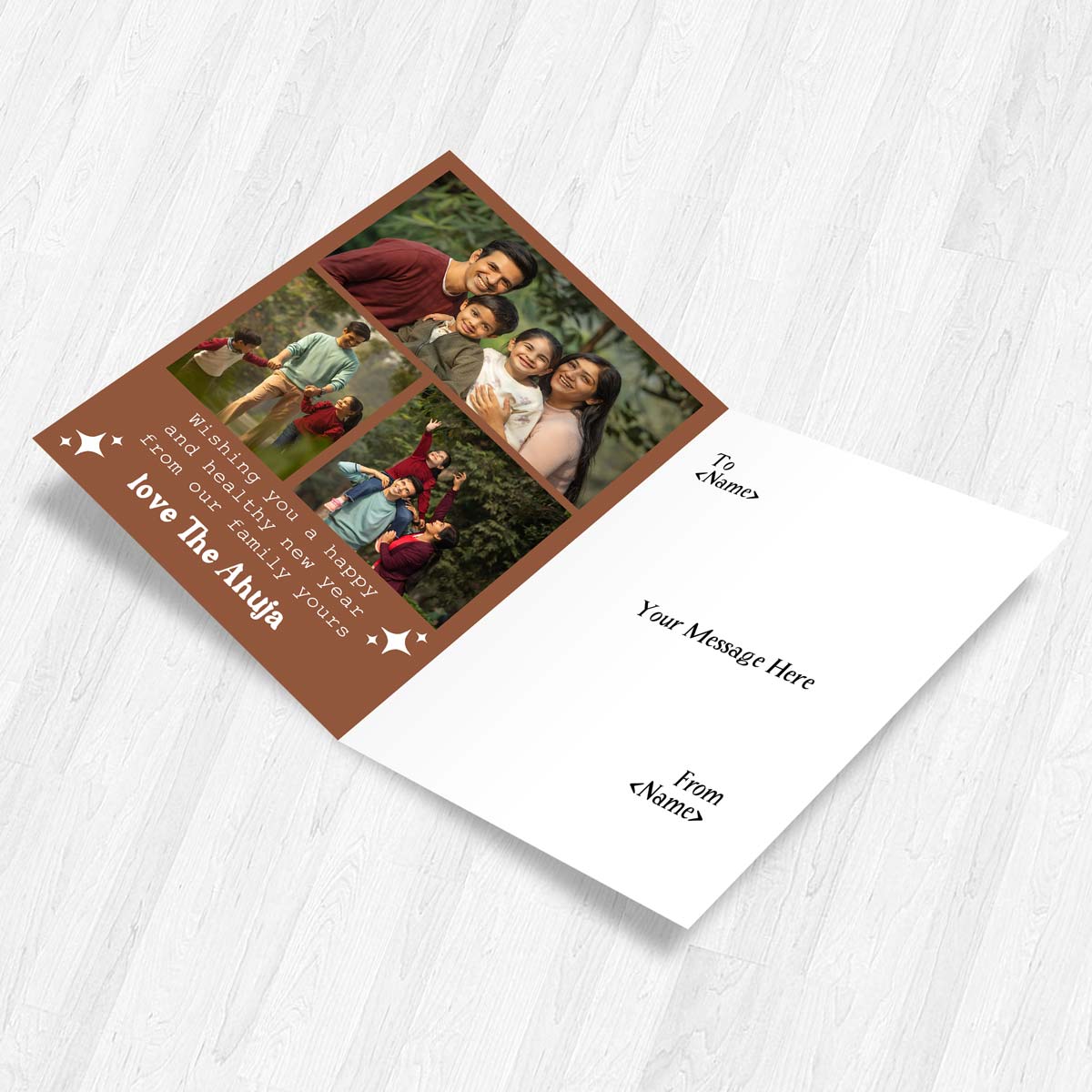 Customized Happy New Year Greeting Card for Family & Friends