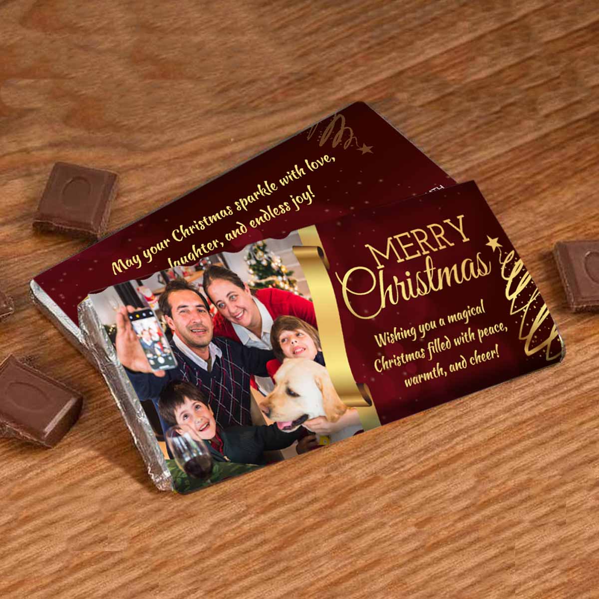 Personalized Merry Christmas Wishes Chocolate Bar for Xmas