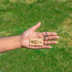 I Love Dog Engraved Wooden Keychain Gift