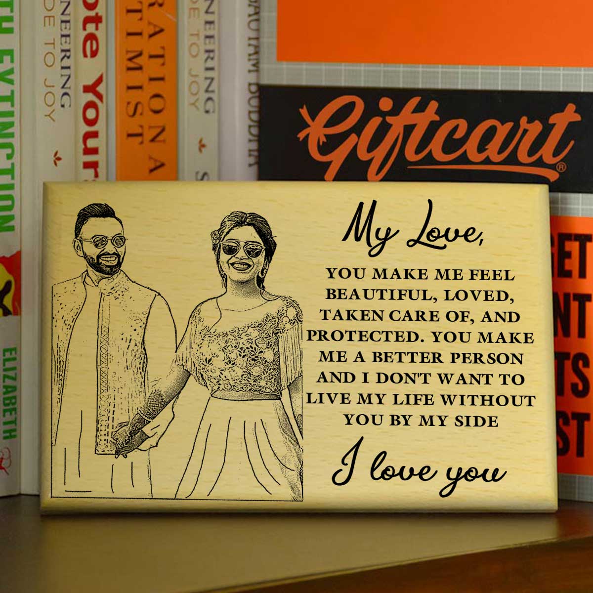 Personalized My Love Engraved Wooden Photo Frame for Valentine's Day