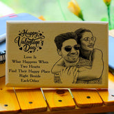 Customized Happy Valentine's Day With Message Engraved Wooden Photo Frame for Couple