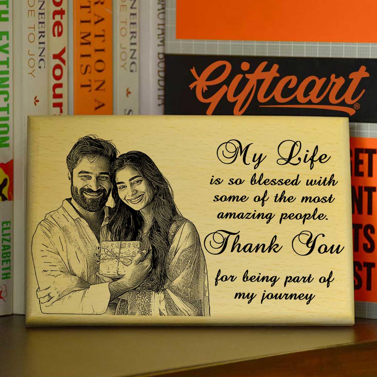 Customized My Life Engraved Wooden Photo Frame for Valentine's Day