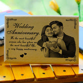 Customized Wedding Anniversary Engraved Wooden Photo Frame for Married Couple