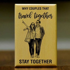 Customized Travel Together Stay Together Engraved Wooden Photo Frame for Couple