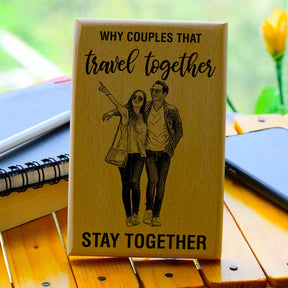 Customized Travel Together Stay Together Engraved Wooden Photo Frame for Couple