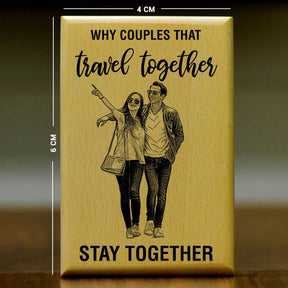 Customized Travel Together Stay Together Engraved Wooden Photo Frame for Couple