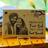 Personalized Till Last Breath Engraved Wooden Photo Frame for Couple