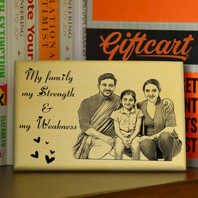 Customized My Family My Strength Engraved Wooden Photo Frame