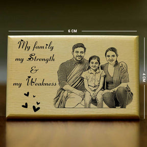 Customized My Family My Strength Engraved Wooden Photo Frame