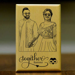 Customized Together Forever Engraved Wooden Photo Frame for Couple, BF, GF