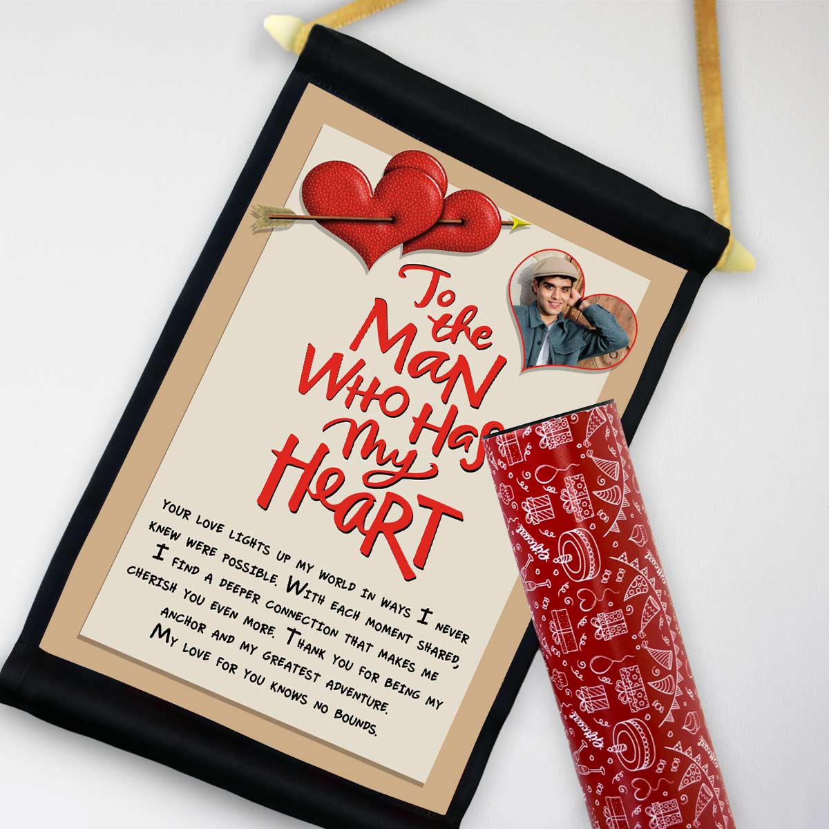 Customized The Man Who Has My Heart Scroll for Valentine's Day