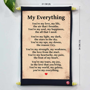 You Are My Everything Scroll for Couple