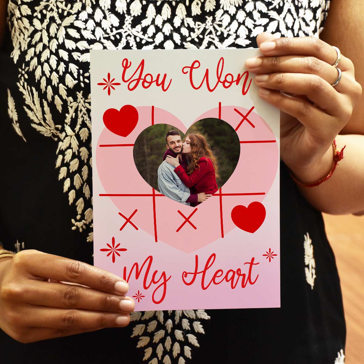 You Won My Heart Personalized Photo Greeting Card For Valentine's Day