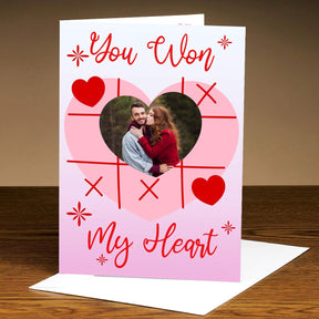 You Won My Heart Personalized Photo Greeting Card For Valentine's Day