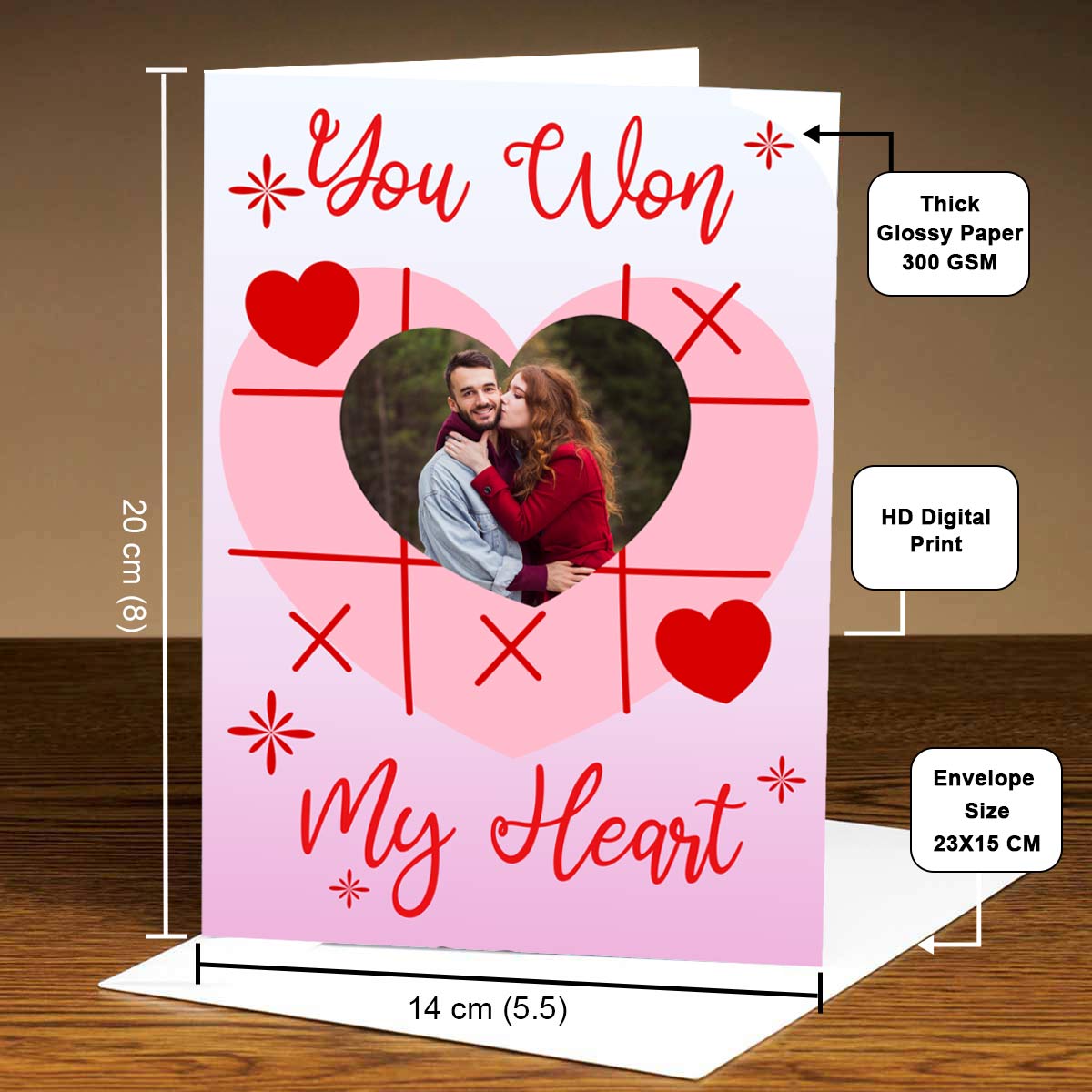 You Won My Heart Personalized Photo Greeting Card For Valentine's Day