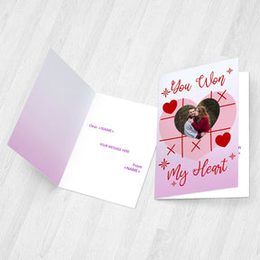 You Won My Heart Personalized Photo Greeting Card For Valentine's Day