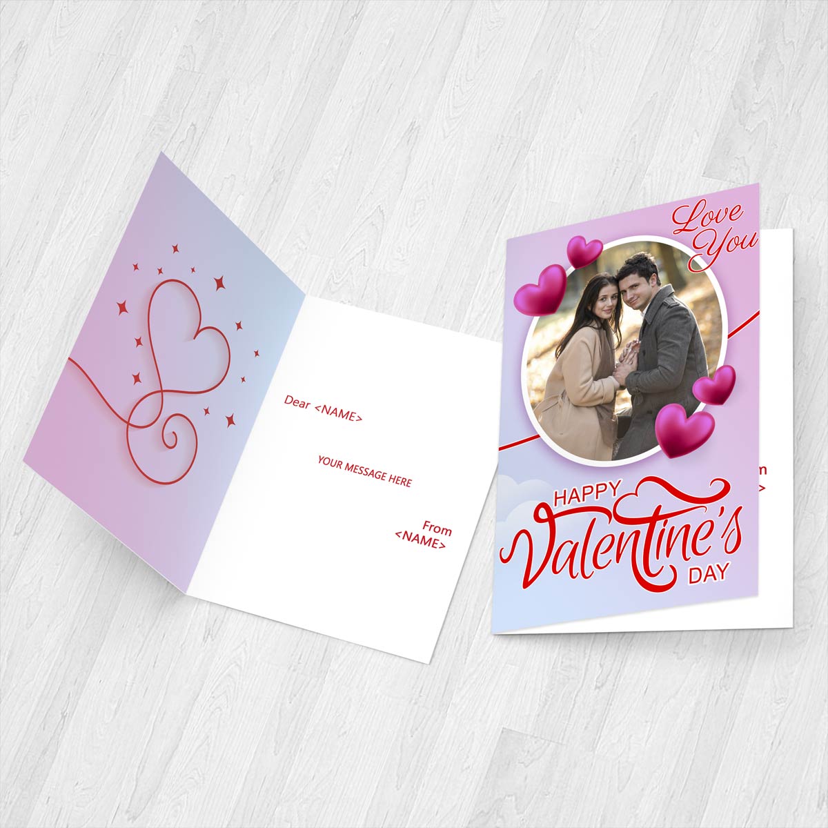 Personalized Love You Photo Greeting Card For Valentine's Day