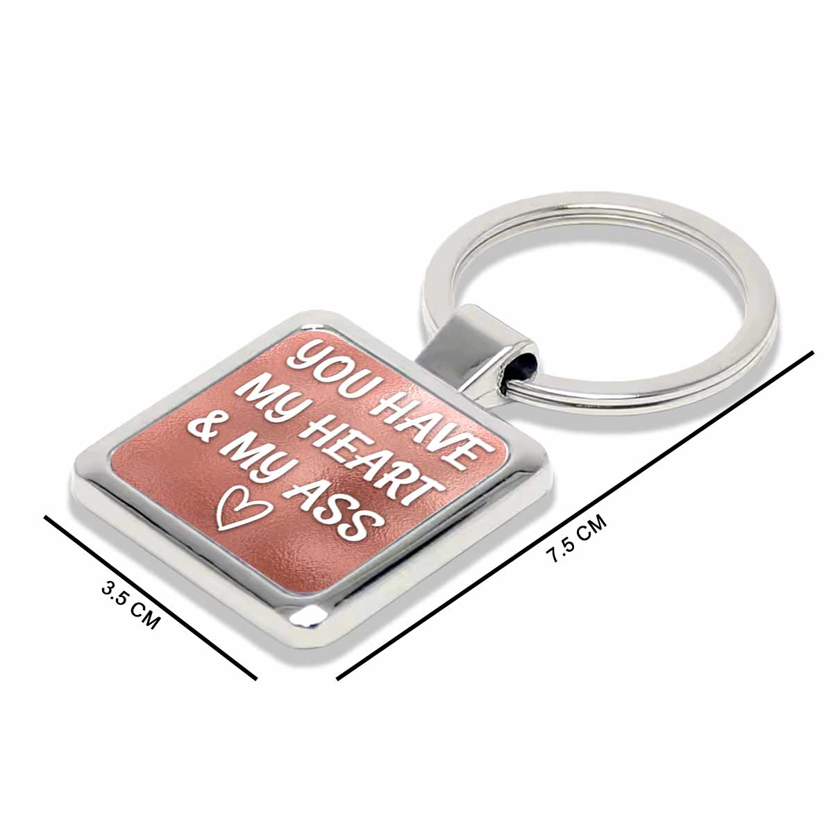 You Have My Heart & Ass Metal Keychain For Valentine's Day