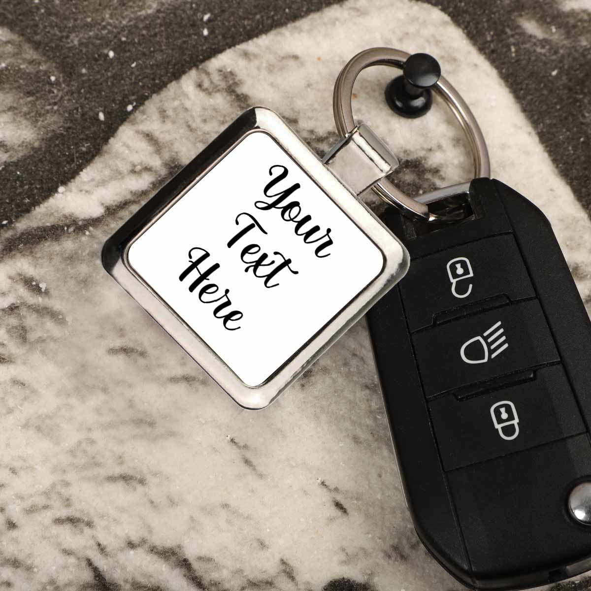 Personalized Text Metal Keychain Gift For Couple, Friend & Family