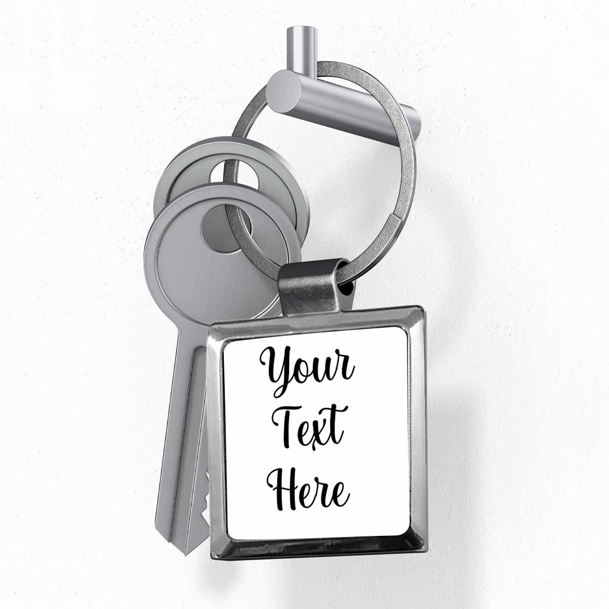 Personalized Text Metal Keychain Gift For Couple, Friend & Family