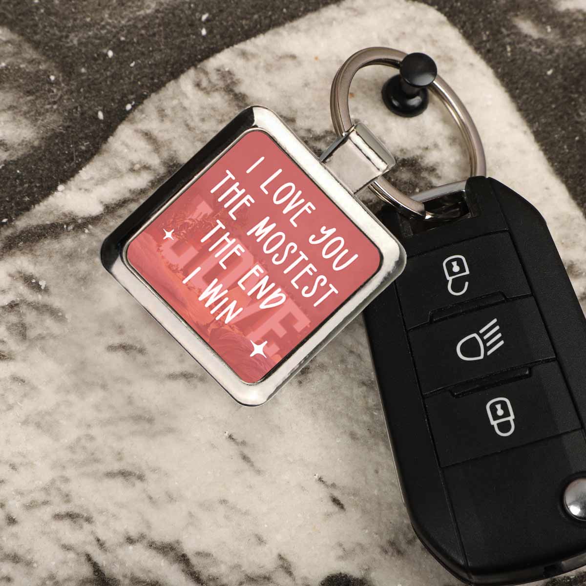 I Love You The Most Metal Keychain Gift For Valentine's Day