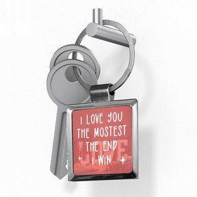 I Love You The Most Metal Keychain Gift For Valentine's Day