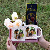 Personalized Mug, Coaster Hamper with Chocolate Gift For Couple, Friend & Family