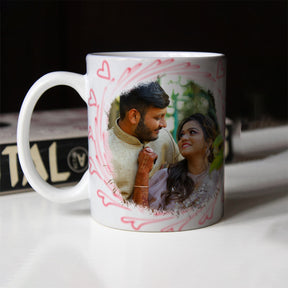 Personalized Mug, Coaster Hamper with Chocolate Gift For Couple, Friend & Family