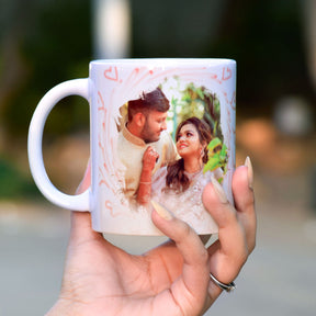 Personalized Mug, Coaster Hamper with Chocolate Gift For Couple, Friend & Family